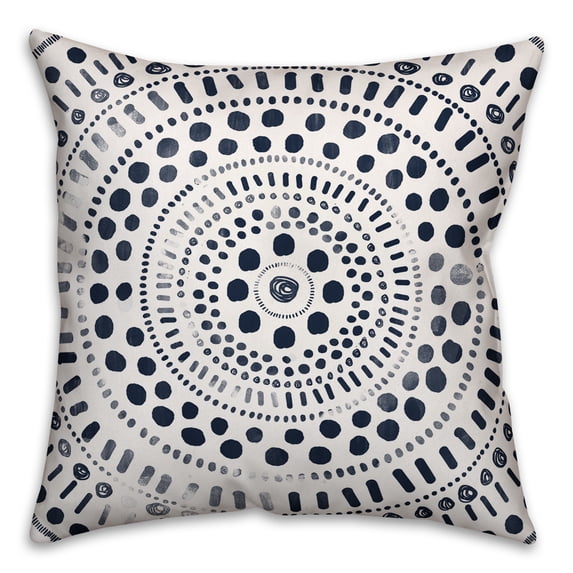 Creative Products Navy Mandala 16x16 Spun Poly Pillow