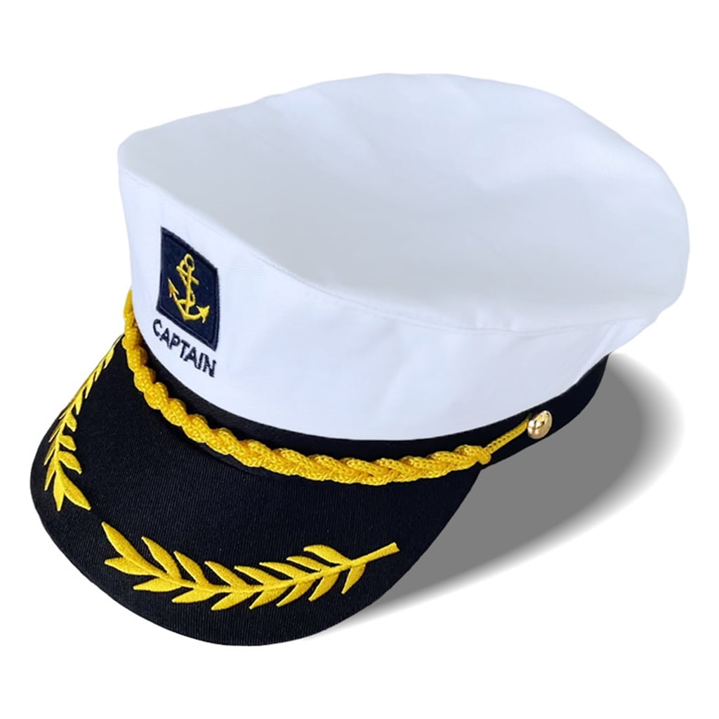 LOGOFUN Green Captain Sailor Hat - Nautical Cosplay Prop For Festival, Party, Costume (Fits 56-58cm Head)