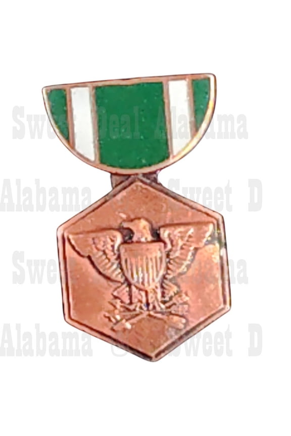 Navy & Marines Commendation Mini Medal Hat, Lapel Collectors Pin 1-1/8"H x 5/8"W