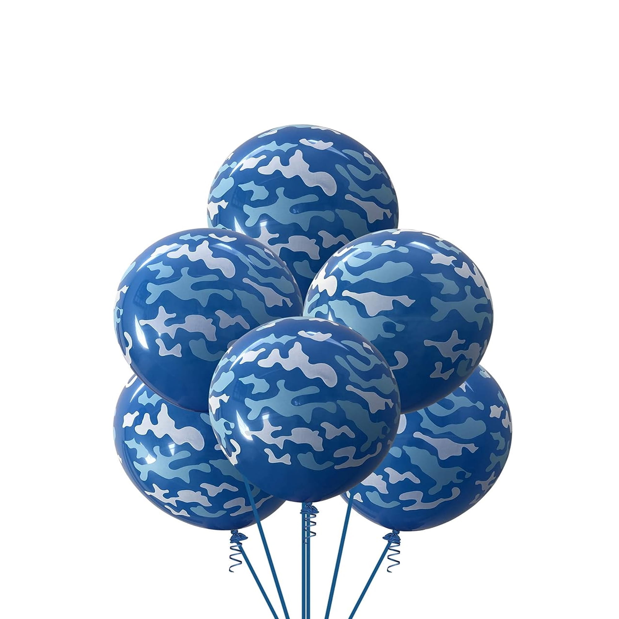 Navy Marines Military Blue Camouflage 20 Count Party Balloon Pack - Large 12" Latex Balloons