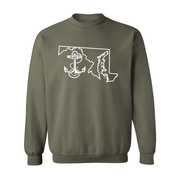 Navy Maryland Crewneck Sweatshirt