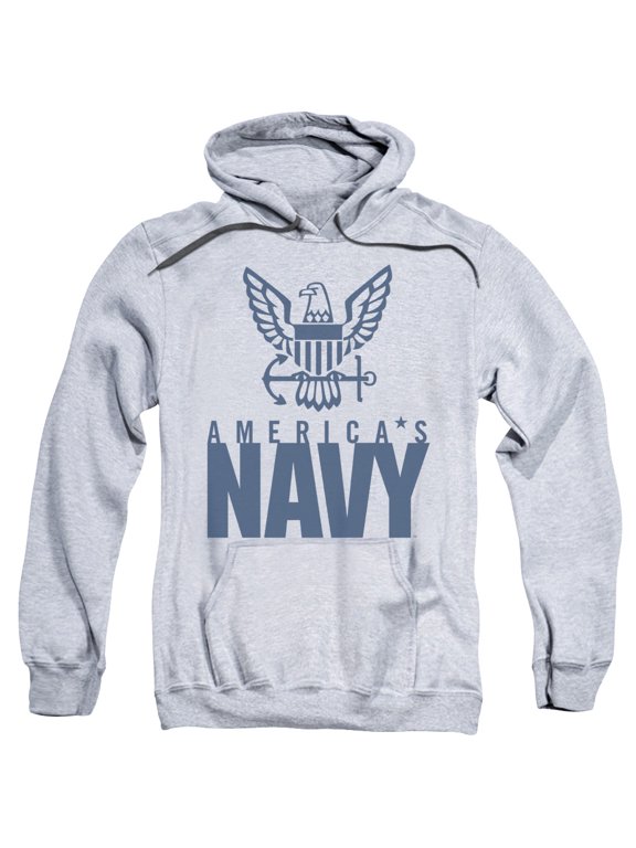 Navy Men's Eagle Logo Hooded Sweatshirt Blue