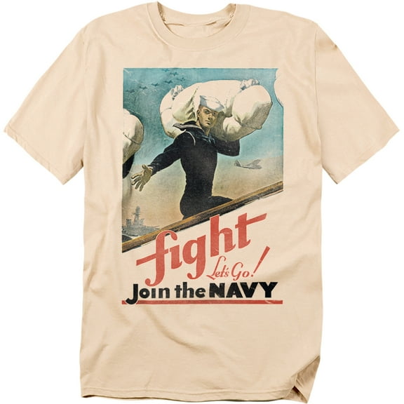 Navy T-Shirt Fight Lets Go Unisex Graphic Tee For Men & Women