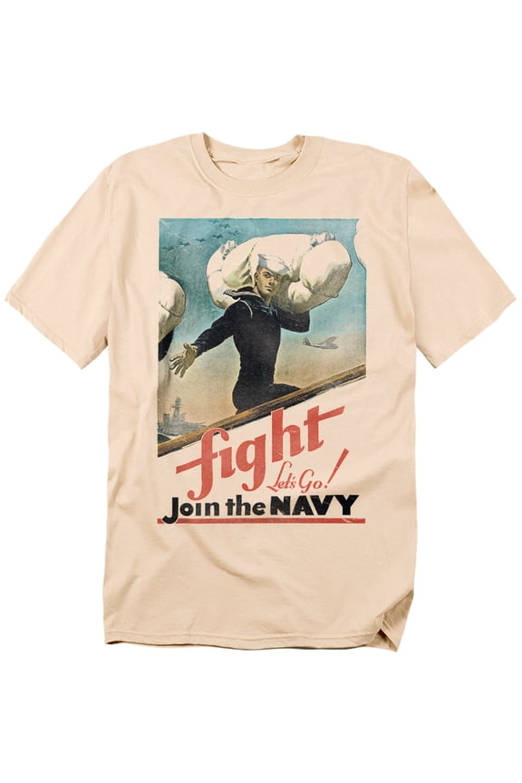 Navy T-Shirt Fight Lets Go Unisex Graphic Tee For Men & Women
