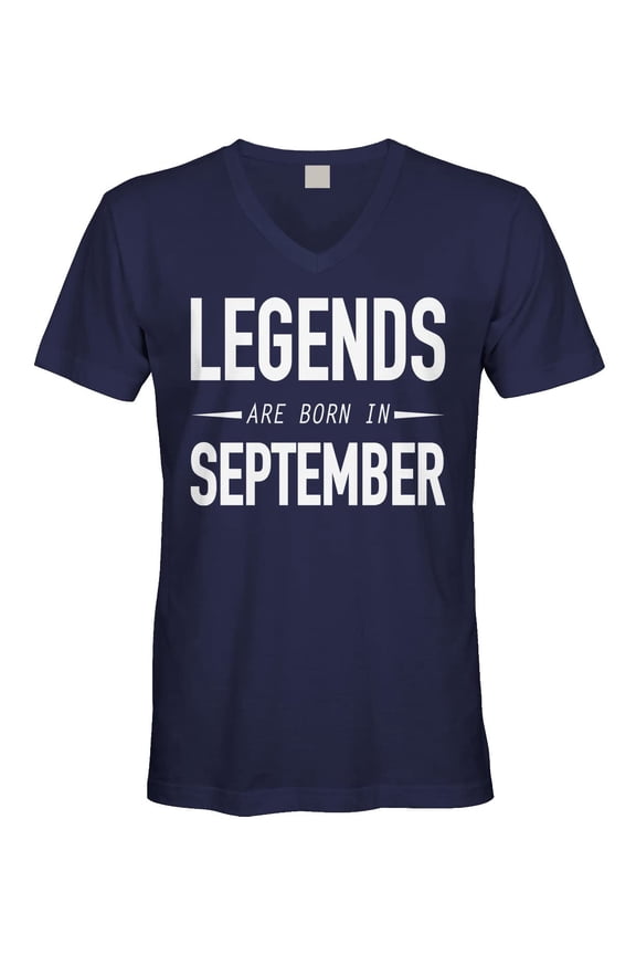 Navy Men's Legends are Born in September Birthday Gift T-Shirt for Celebrating Special Days