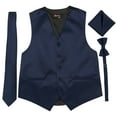 thumbnail image 1 of Navy Men's Satin Vest Spencer J's - 5XL, 1 of 4