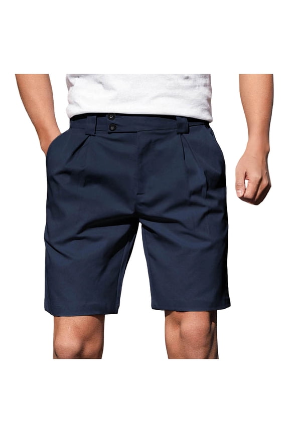 Navy Mens Pants Shorts for Man Work Elegant Lounge Uniform Straight Leg Plain Summer Fall Shorts Button Zip Up 2026 Clothes Fashion Country Concert Y2K M