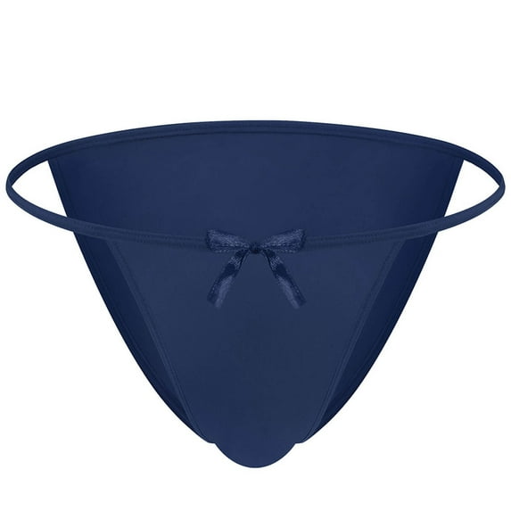 Navy Mens Thong Underwear - Ultra Soft & Stretchy Male Thong, Low Rise Comfortable G-String, One Size Fits Most,Size Free Size