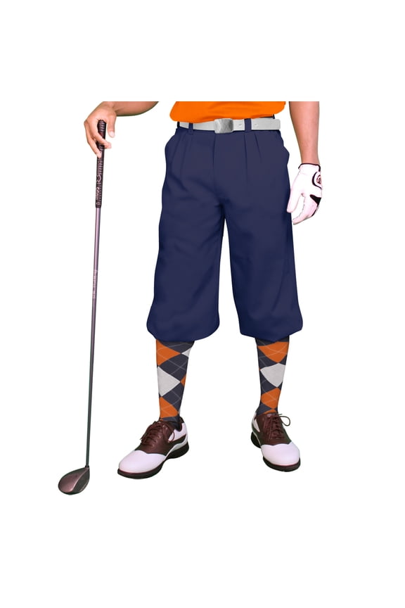 Navy Microfiber Golf Knickers ( Plus Fours) for Men - 32"