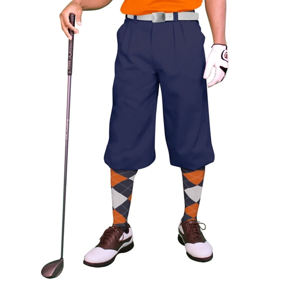 Navy Microfiber Golf Knickers ( Plus Fours) for Men - 34"