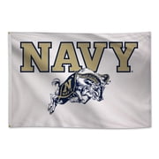 Navy Midshipmen 4 x 6 College Sports Printed Flag - NCAA Licensed - Super Polyester Knit - School Banner White, Gold, Navy Blue