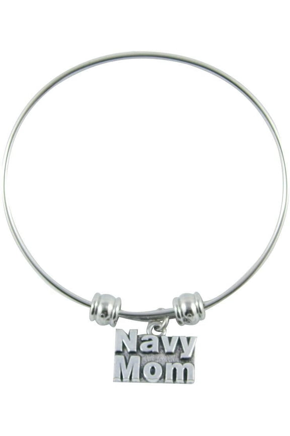 Navy Mom Bangle Jewelry 100% Stainless Steel by Dave The Bunny