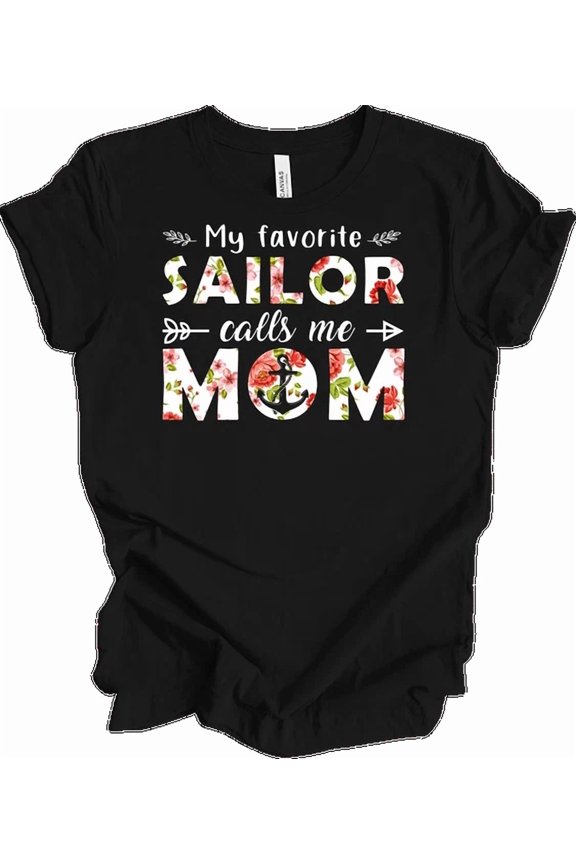 Navy Mom Favorite Sailor Graphic T-shirt