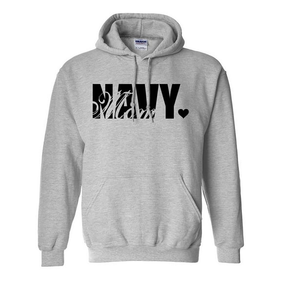 Navy Mom Hooded Sweatshirt