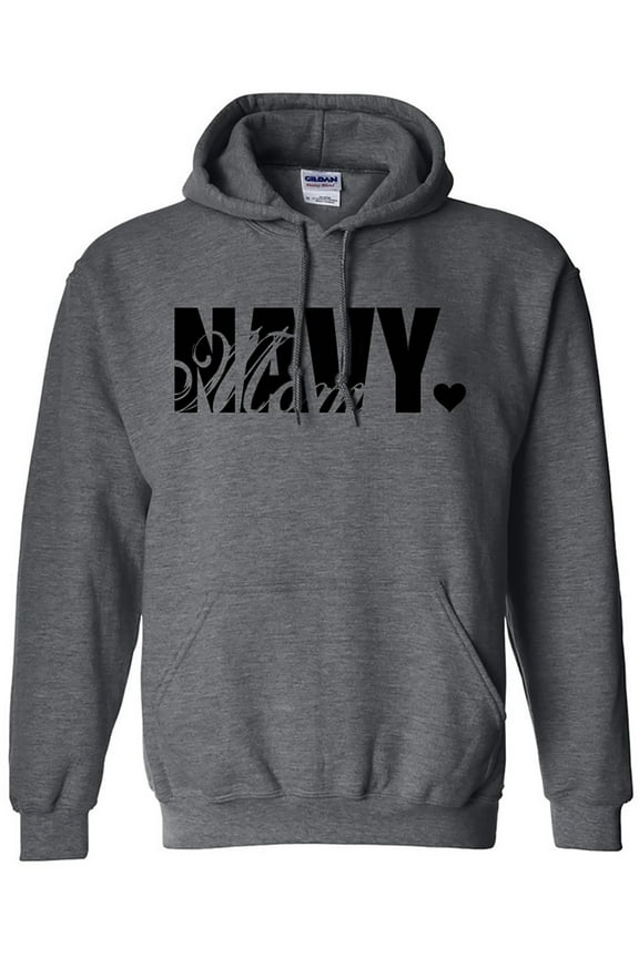 Navy Mom Hooded Sweatshirt