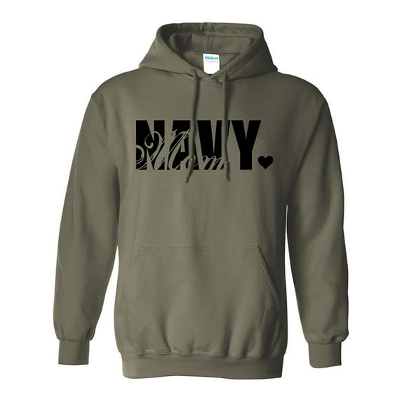 Navy Mom Hooded Sweatshirt