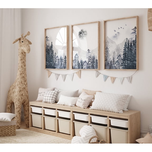 Navy Mountain Woodland Adventure Poster