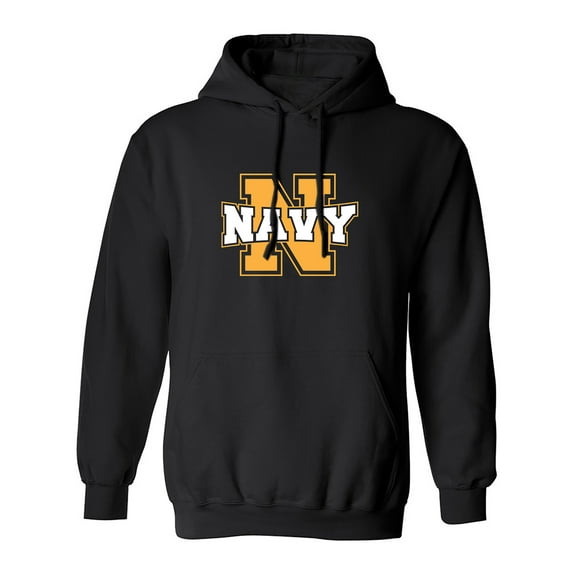 Navy 'N' Adult Hooded Sweatshirt