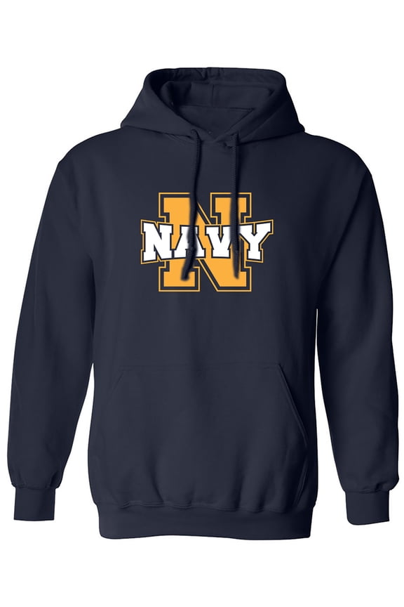 Navy 'N' Adult Hooded Sweatshirt