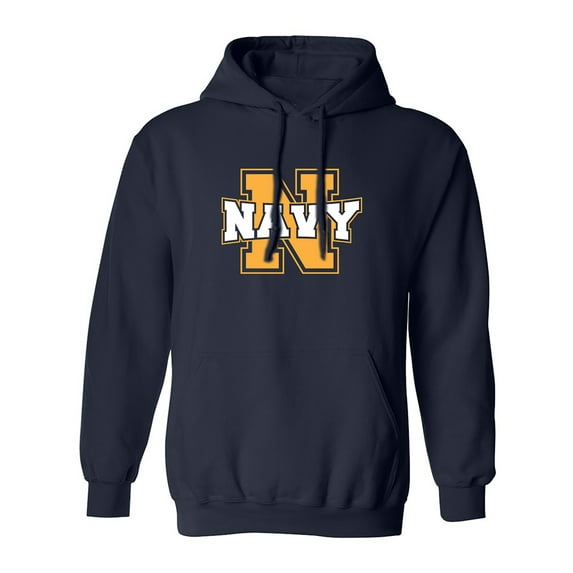 Navy 'N' Adult Hooded Sweatshirt