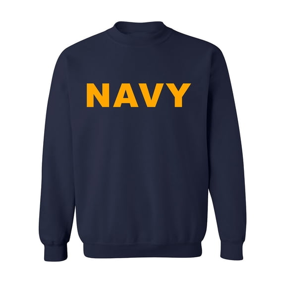 Navy NAVY Crewneck Sweatshirt with Gold print