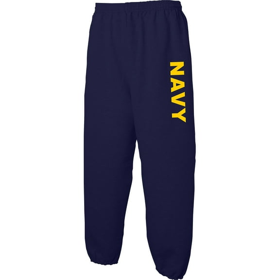 Navy NAVY Sweat Pants with gold print