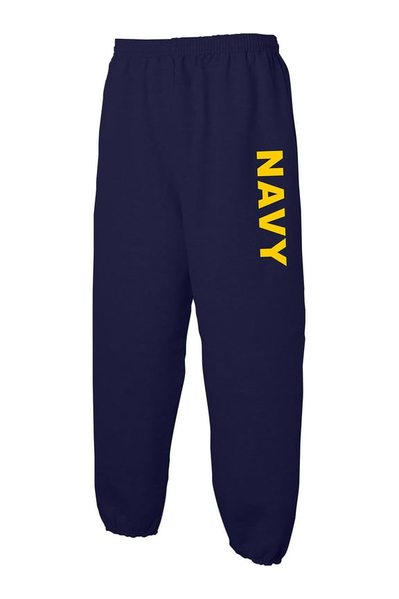 Navy NAVY Sweat Pants with gold print