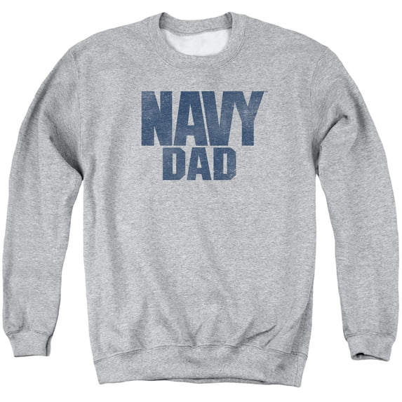 Navy Navy Dad Adult Crewneck Sweatshirt Athletic Heather