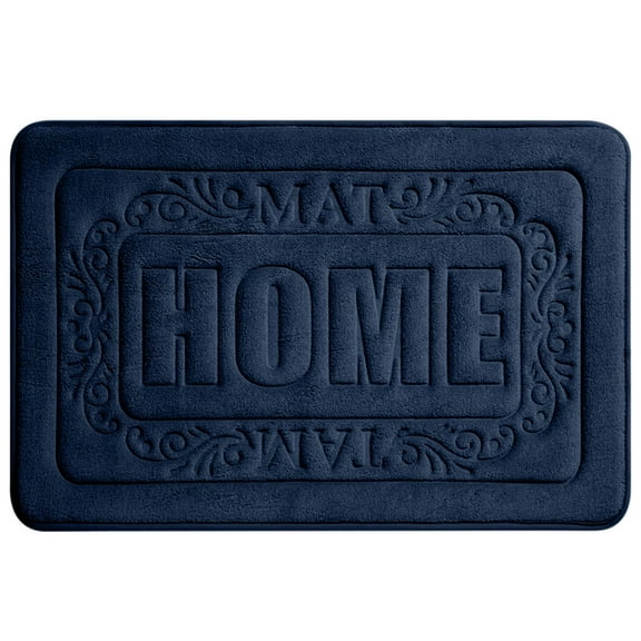 Navy Navy Home Bathroom Absorbent Floor Mat Washable Soft Comfortable 15.74X23.62 Inches Non Slip Carpet For Kitchen Living Room Quick Drying Home Decor