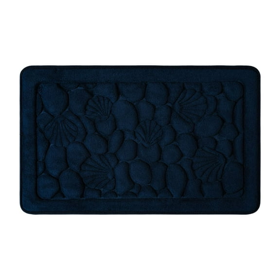 Navy Navy Home Bathroom Absorbent Floor Mat Washable Soft Comfortable 15.74X23.62 Inches Non Slip Carpet For Kitchen Living Room Quick Drying Home Decor