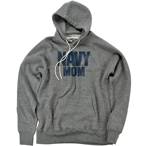 Navy Navy Mom Unisex Adult Slim Fit Pull-Over Heather Hoodie, Athletic Heather, Medium