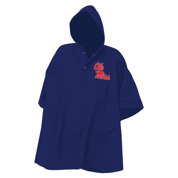 Navy Ole Miss Rebels Deluxe Adult Stadium Quarter-Snap-Rain Poncho
