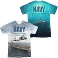 thumbnail image 1 of Navy Over and Under Unisex Adult Sublimated Costume T Shirt (Front/Back), X-Large, 1 of 2