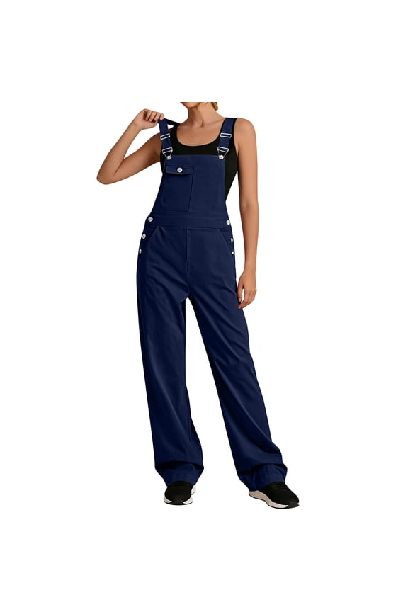 Navy Pants for Ladies Summer Fall Cargo Lounge Overall Flare Bell Bottom Straight Leg Plain Long Boot Cut Leg Coveralls Pants Rompers Juniors 2026 Clothing L