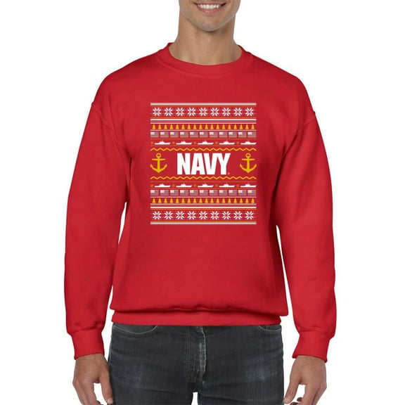 Navy Pattern Sweatshirt Men -Navy Designs, Male 5X-Large