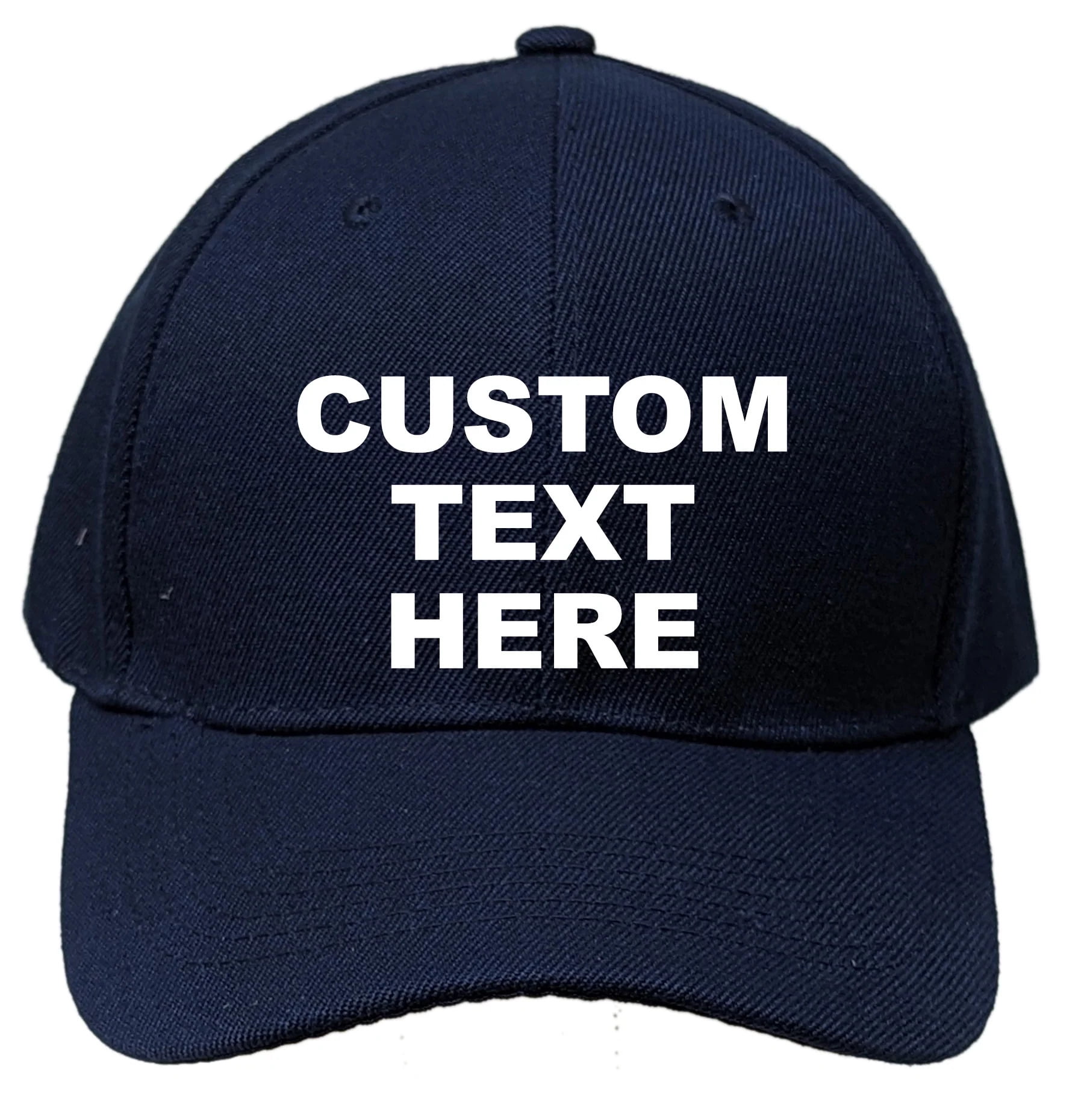 Navy Personalized Text Embroidered Unisex Baseball Cap, Adjustable