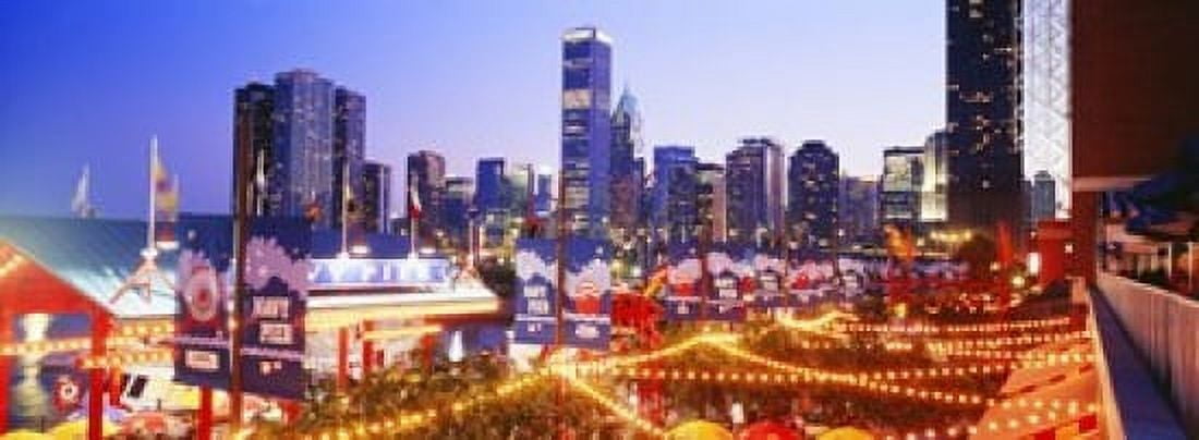 Navy Pier Chicago IL Canvas Art - Panoramic Images (18 x 7)