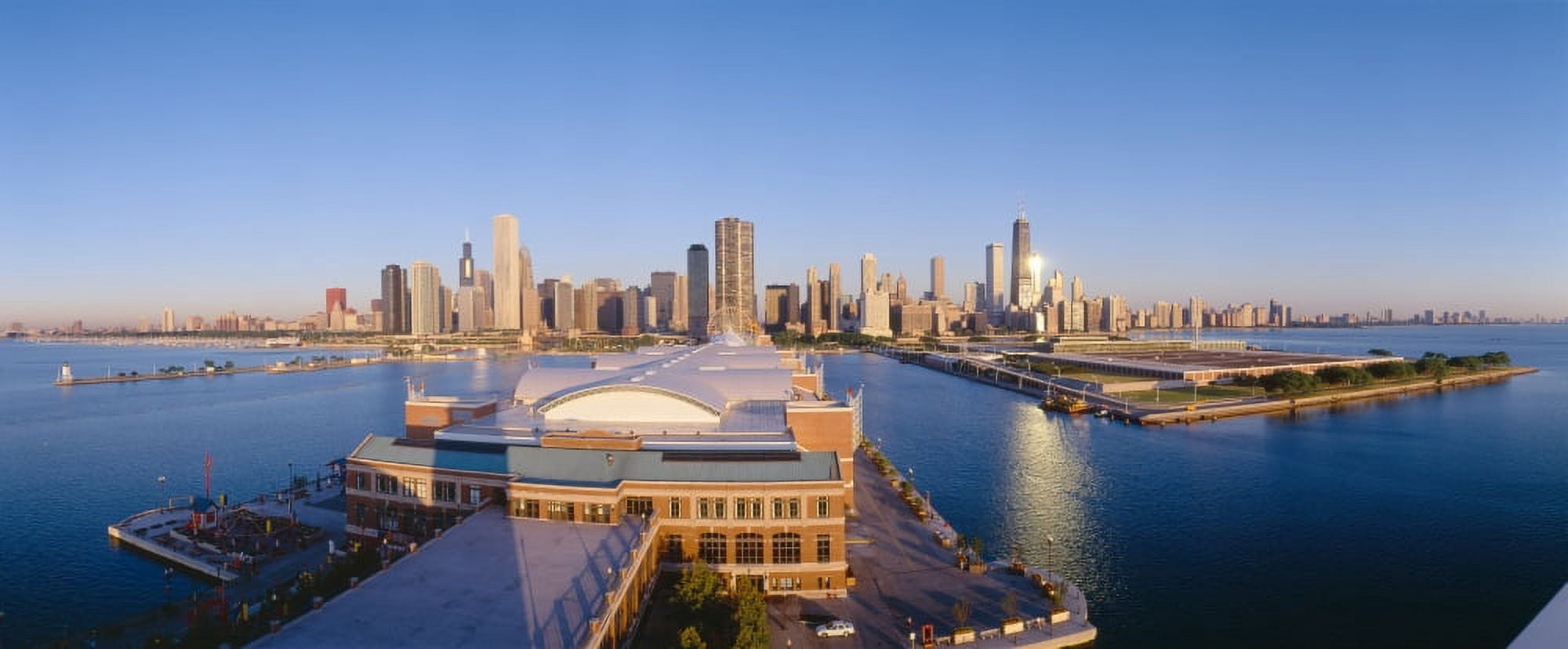 Navy Pier Chicago Morning Illinois Canvas Art - Panoramic Images (27 x 9)