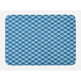 thumbnail image 1 of Navy Plaid Bath Mat, Abstract Diagonal Lines Overlapped Squares Illustration, Plush Bathroom Decor Mat with Non Slip Backing, 29.5" X 17.5", Sky Blue Sky Blue, by Ambesonne, 1 of 2
