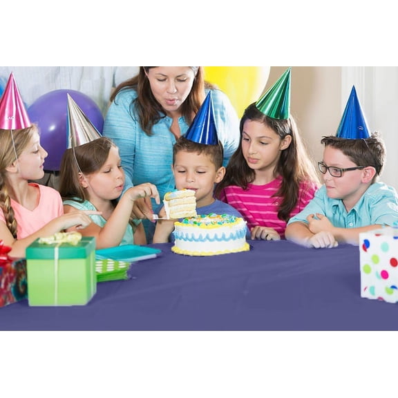 Navy Plastic Table Cover Roll 54x300ft with Slide Cutter for Parties and Events