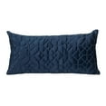 thumbnail image 1 of Navy Quilted Velvet Geo Lumbar Decorative Pillow, 1 of 5
