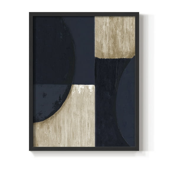 Navy Reflections in Black Solid Wood 8 x 10 Framed Print