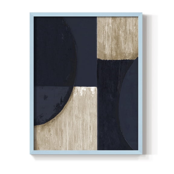 Navy Reflections in Blue Solid Wood 11 x 14 Framed Print