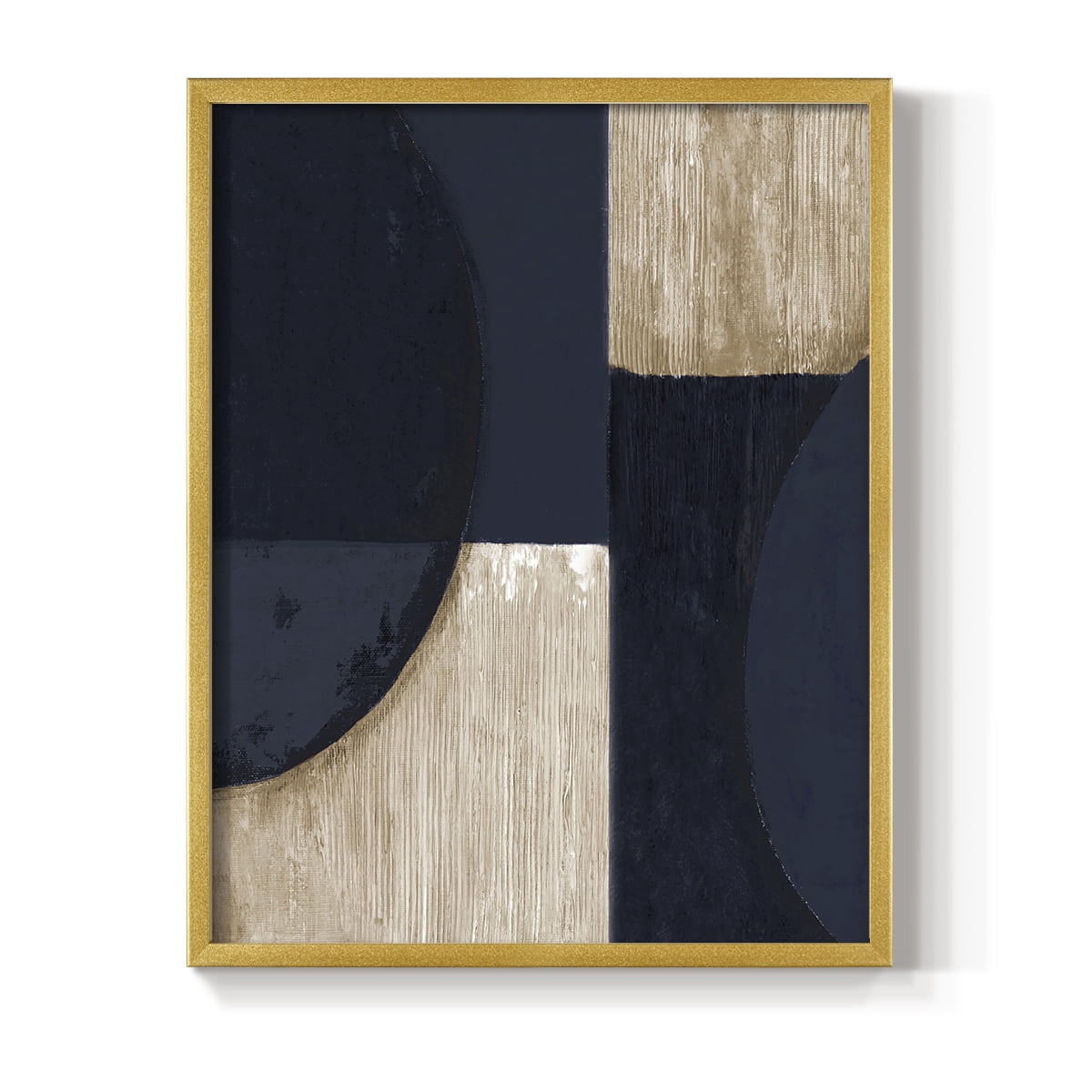 Navy Reflections in Gold Solid Wood 8 x 10 Framed Print