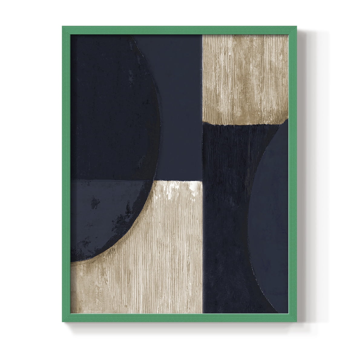 Navy Reflections in Green Solid Wood 11 x 14 Framed Print