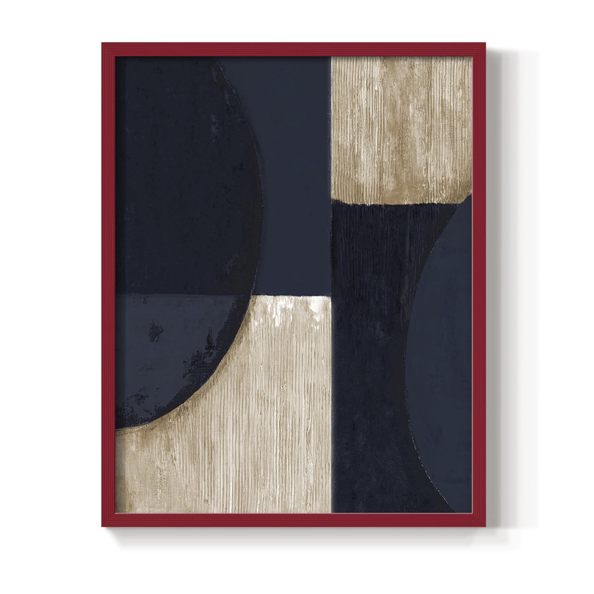 Navy Reflections in Red Solid Wood 11 x 14 Framed Print