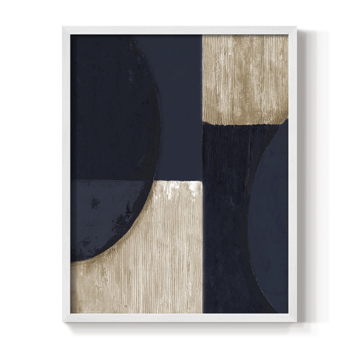 Navy Reflections in White Solid Wood 8 x 10 Framed Print