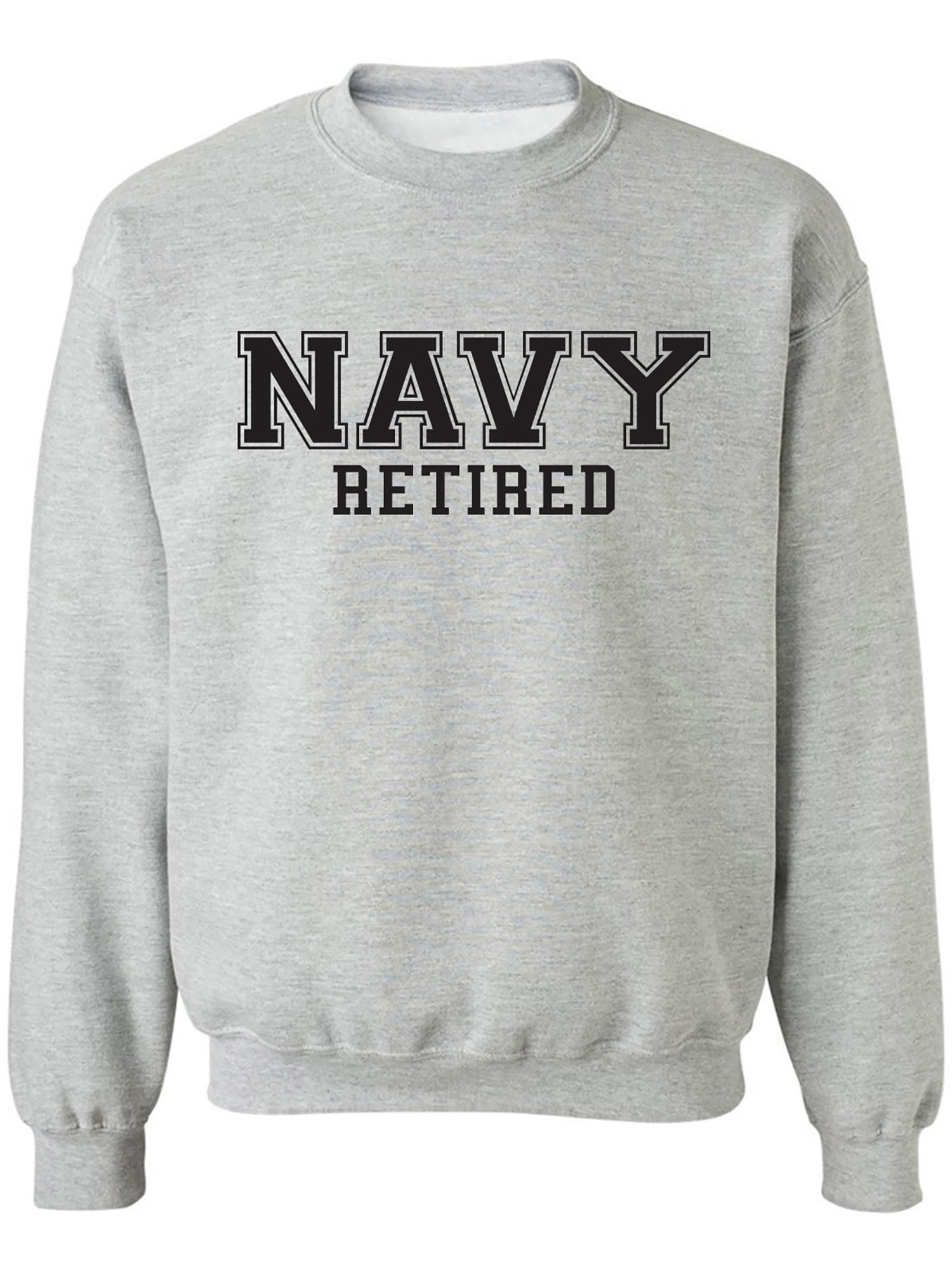 Navy Retired PT Crewneck Sweatshirt - Gray Military Style Sweatshirt With Black Logo, Medium - View #10