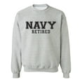 thumbnail image 1 of Navy Retired Black logo Military Style PT Crewneck Sweatshirt, 1 of 4