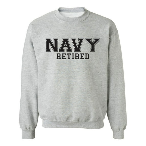 Navy Retired Black logo Military Style PT Crewneck Sweatshirt